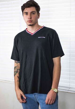 VINTAGE TOMMY JEANS HILFIGER T-SHIRT LOGO 90S XL 10.6