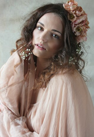 NUDE PINK FLOWER HAIRBAND
