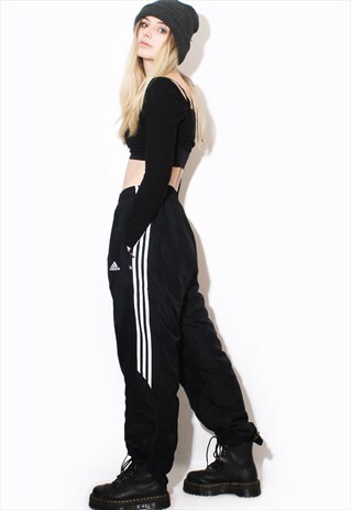 VINTAGE ADIDAS STRIPED Y2K SPORTS TRACKIE BOTTOMS TROUSERS