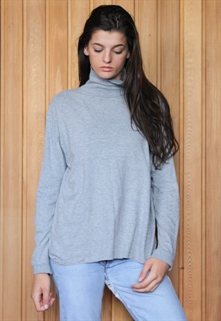 VINTAGE GREY TURTLE NECK JUMPER
