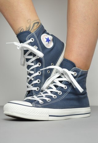 VINTAGE 90S CONVERSE NAVY HI TOPS GRUNGE RETRO PREPPY