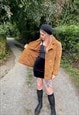 VINTAGE 90S GENUINE LEATHER SUEDE BROWN TRENCH COAT