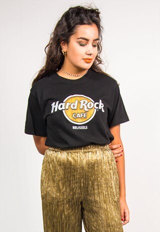 VINTAGE 90'S HARD ROCK CAFE BRUSSELS BLACK T-SHIRT
