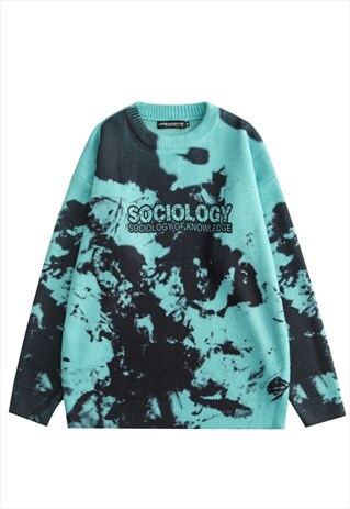 KALODIS TIE-DYE PRINTED LOOSE KNIT SWEATER