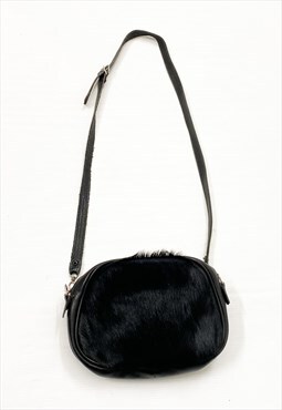 Vintage y2k black leather horse mini bag 