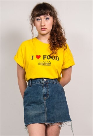 VINTAGE 90'S DARK BLUE DENIM FRAYED HEM MINI SKIRT