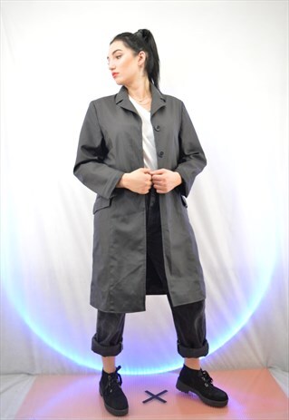 VINTAGE BLACK TRENCH COAT