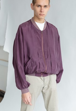 VINTAGE 80S PURPLE BOMBER JACKET
