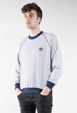 90'S GREY ADIDAS TREFOIL SWEATSHIRT