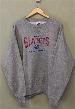 Vintage Lee NFL Giants Sweatshirt Grey With Embroidered Logo