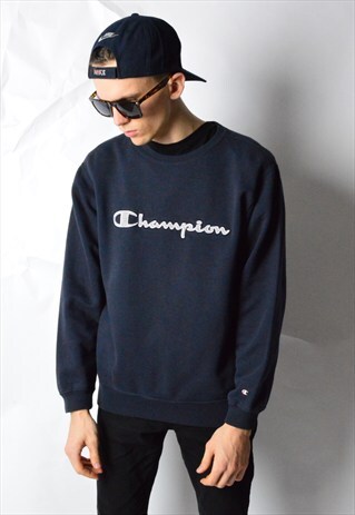 VINTAGE 90S NAVY BLUE CHAMPION SWEATSHIRT