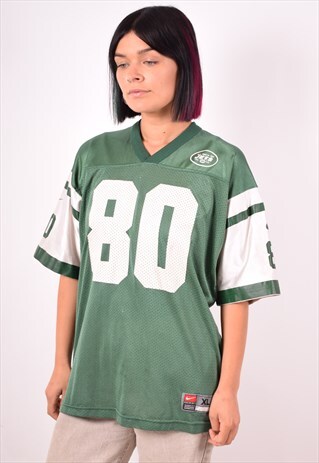 NIKE WOMENS VINTAGE NY JETS JERSEY TOP XL GREEN 90S