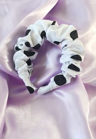 SCRUNCHIE HEADBAND IN POLKA