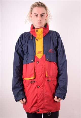 HELLY HANSEN MENS VINTAGE JACKET LARGE BLUE 90S