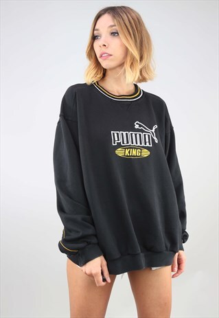 VINTAGE OVERSIZED BLACK PUMA SWEATSHIRT
