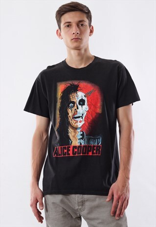 VINTAGE ALICE COOPER 1989 TRASH ROCK BAND TEE 80S BLACK