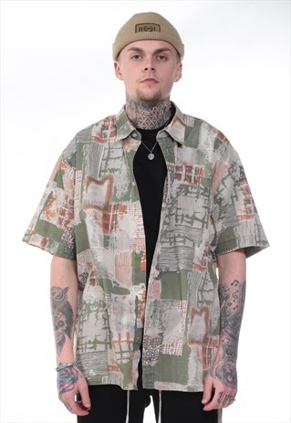 VINTAGE ABSTRACT PRINT 90S SHIRT