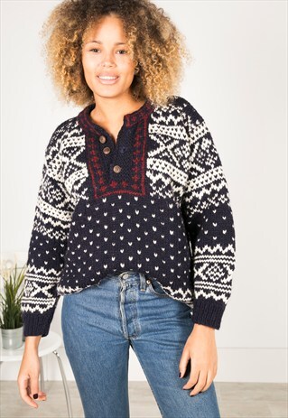 VINTAGE 80S CASUAL KNIT JUMPER / R0490