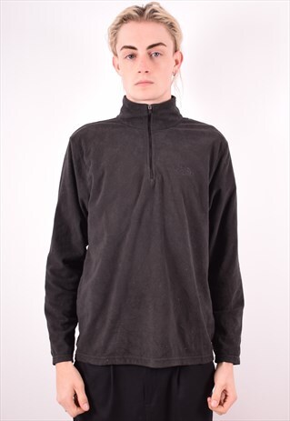 THE NORTH FACE MENS VINTAGE FLEECE JUMPER MEDIUM BLACK 90S