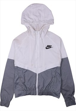 Vintage 90's Nike Windbreaker Swoosh Hooded Grey Small
