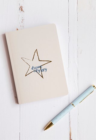 A5 NOTEBOOK IN BEIGE WITH STAR DESIGN