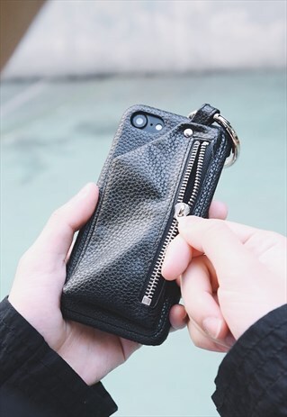 COIN PURSE FUNCTIONAL PHONE CASE - BLACK