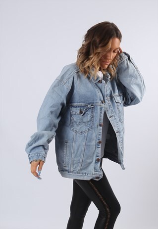 WRANGLER DENIM JACKET OVERSIZED FITTED UK 20 (6AN)