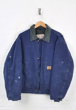 Vintage Walls Blizzard Puff Workwear Jacket Blue XL