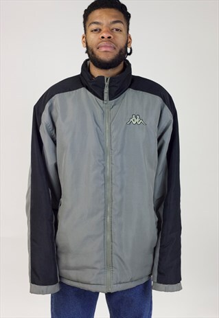 VINTAGE 90'S KAPPA GREY/BLACK PADDED JACKET