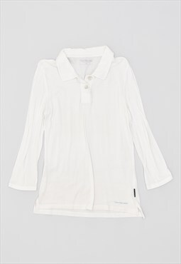 Vintage Calvin Klein Polo Shirt 3/4 Sleeve White