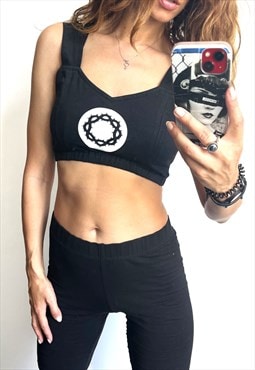 Cropped Mandala Yoga Sport Top / Bra - S