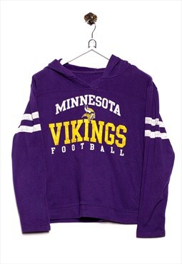 Vintage  Hoodie Minnesota Vikings Print Purple