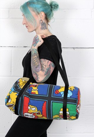 HANDMADE SIMPSONS DUFFLE GYM BAG