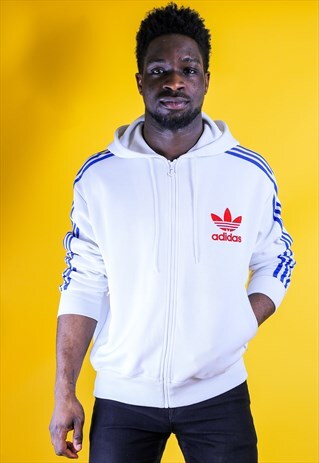 WHITE ZIP-UP HOODIE