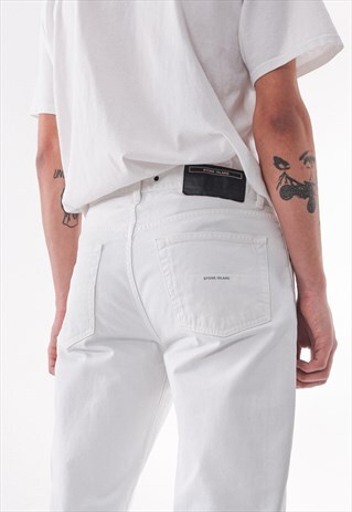VINTAGE STONE ISLAND CHINO PANTS TROUSERS WHITE