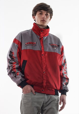 VINTAGE HONDA KENNY SATIN COAT 90S RED GREY