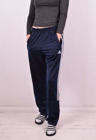 ADIDAS WOMENS VINTAGE TRACKSUIT TROUSERS W38 L32 BLUE 90'S