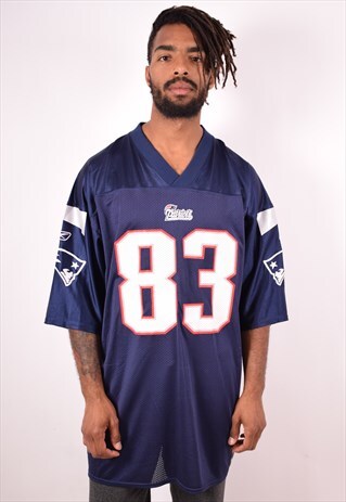 REEBOK MENS VINTAGE NFL BRANCH 83 JERSEY XL BLUE 90S