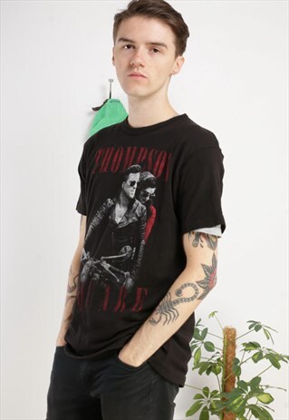 VINTAGE GRAPHIC BAND T-SHIRT IN BLACK Z781
