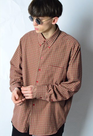 VINTAGE 90S RED CHECK LONG SLEEVE SHIRT