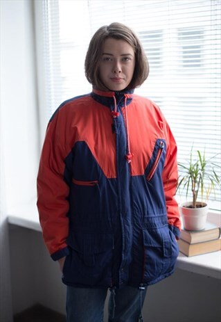 VINTAGE 80'S BLUE/RED PARKA