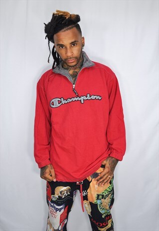 CHAMPION ZIP VINTAGE EMBRIODED SWEATSHIRT