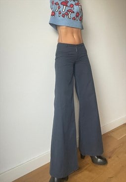 Vintage Flare Navy Blue Trousers