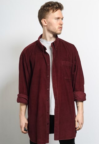 VINTAGE CORDUROY CORD SHIRT RED