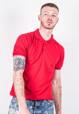 Vintage 1990s Red Tommy Hilfiger Polo Shirt