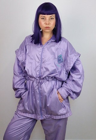 VINTAGE 80'S ULTRA RARE ADIDAS SHELL TRACKSUIT IN LAVENDER