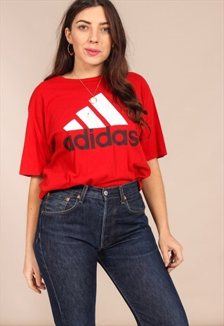 VINTAGE 90S ADIDAS T-SHIRT IN RED