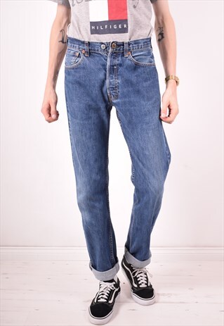 LEVI'S 501 MENS VINTAGE JEANS W32 L36 BLUE 90S