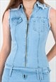 WOMEN'S 90'S Y2K S OVERALL SLEEVELESS JUMPSUIT DENIM FLARED