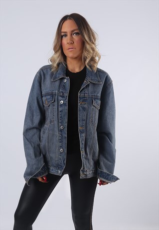 DENIM JACKET OVERSIZED FITTED VINTAGE TCM UK 14 (EM2K)